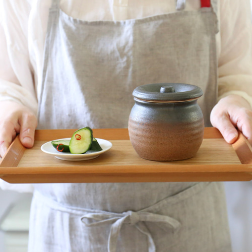 梅干しやお漬物入れにおすすめ お漬物甕（かめ）砂糖壺 鉄茶 保存容器