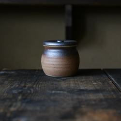 梅干しやお漬物入れにおすすめ　お漬物甕（かめ）砂糖壺　鉄茶 10枚目の画像