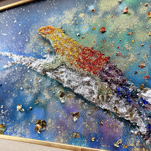 油彩画『光影共鳴』 原画 一点物 アート ade3a57e38e45c54899d493cecf1b1