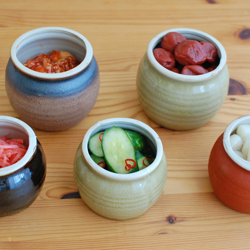 梅干しやお漬物入れにおすすめ お漬物甕（かめ）砂糖壺 赤茶 保存容器