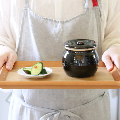 梅干しやお漬物入れにおすすめ お漬物甕（かめ）砂糖壺 黒 保存