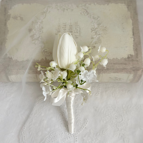 チューリップ ブーケ ウェディングブーケ チューリップブーケ ホワイトチューリップ スズランブーケ 花束ブーケ