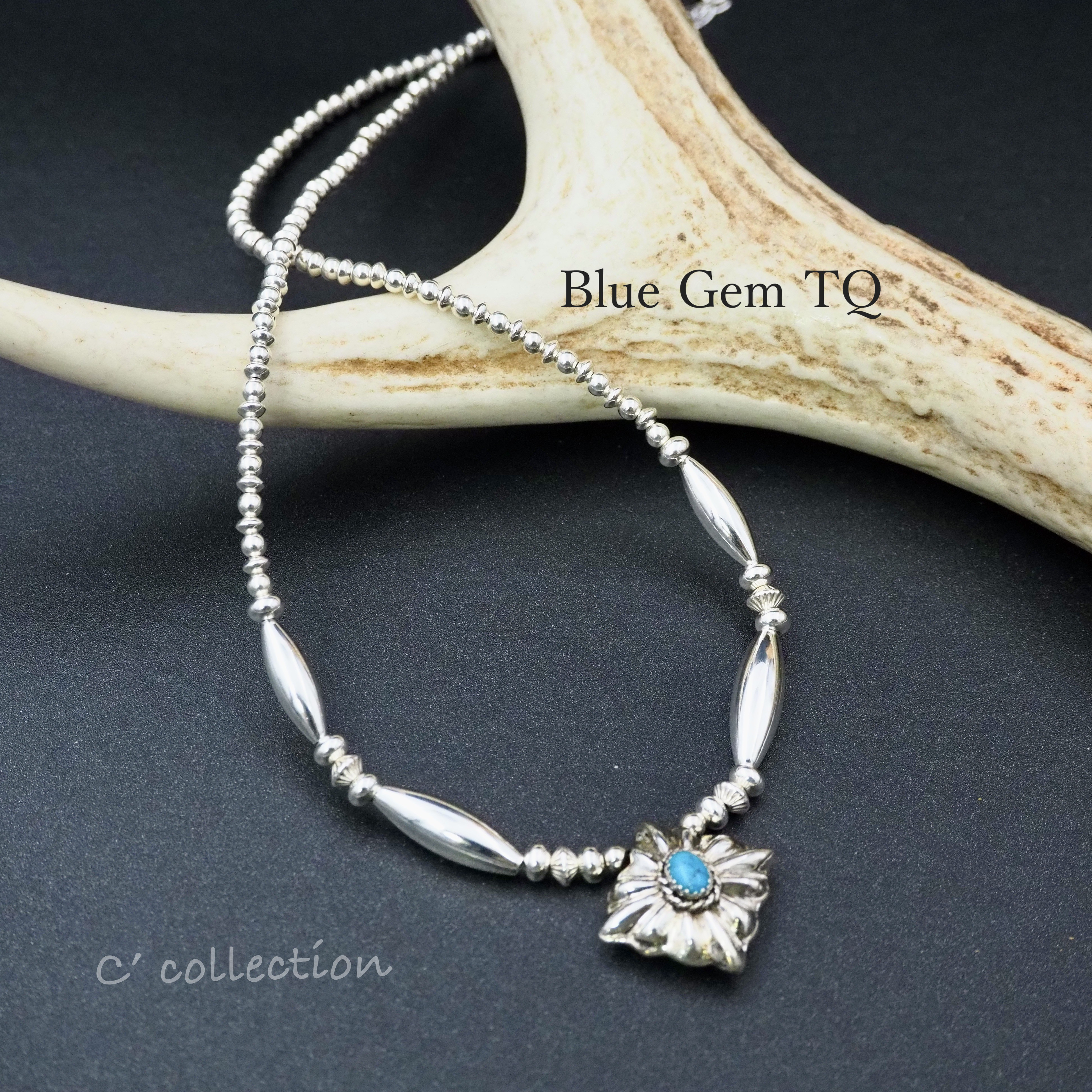 C2N-31 ターコイズ シルバービーズトップ & ネックレス ナバホパール ハンドメイドアクセサリー