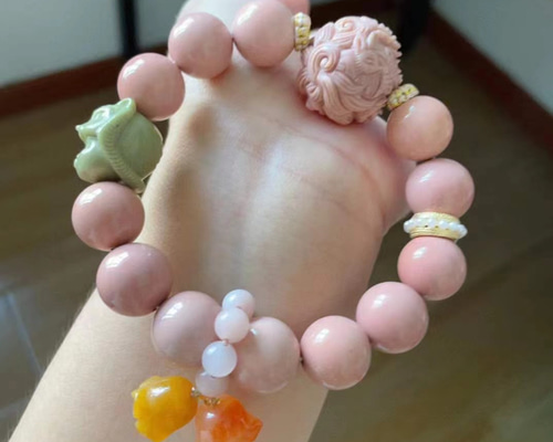 天然無処理 ピンク アラシャンメノウ 瑪瑙 九尾狐様 デザイン