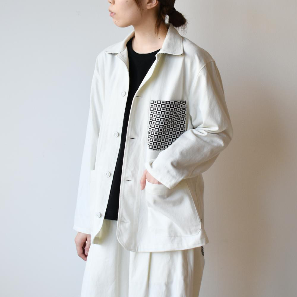 桐生織物とコットンリネンデニムのカバーオール【SOJK025S】