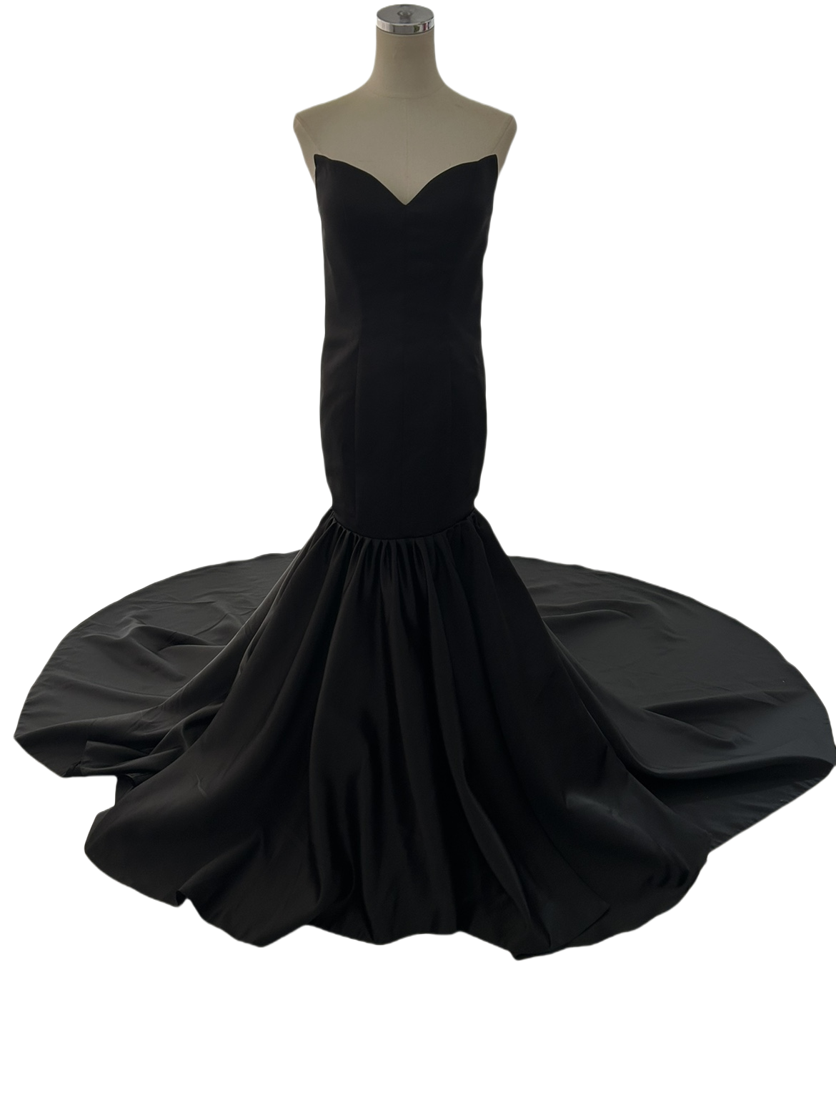 カラードレス ベアトップ ファスナー ブラック マーメイドライン 華やかなトレーン 前撮り