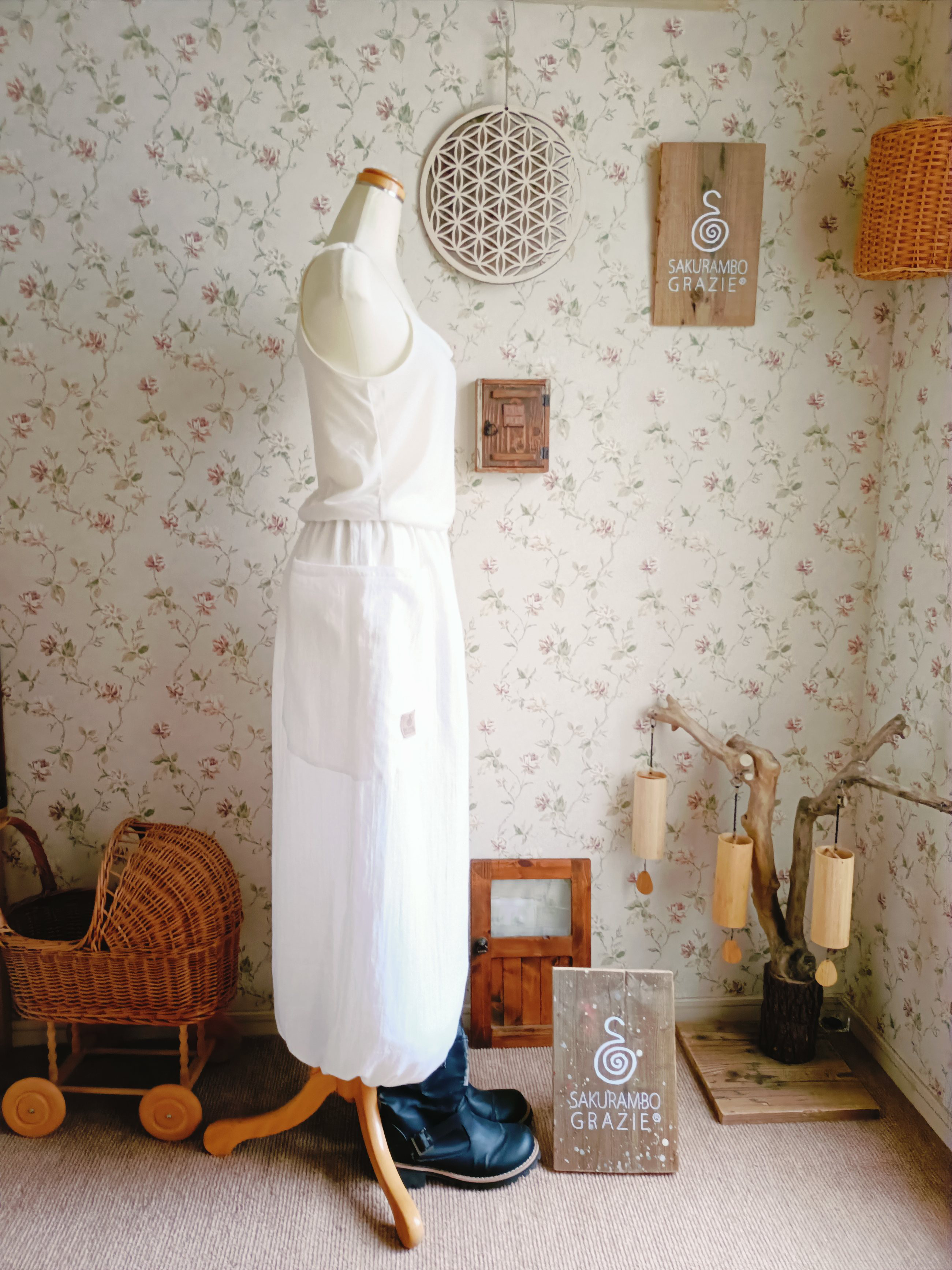 WgauzeYogapants　WHITE〜for tall＆men's〜