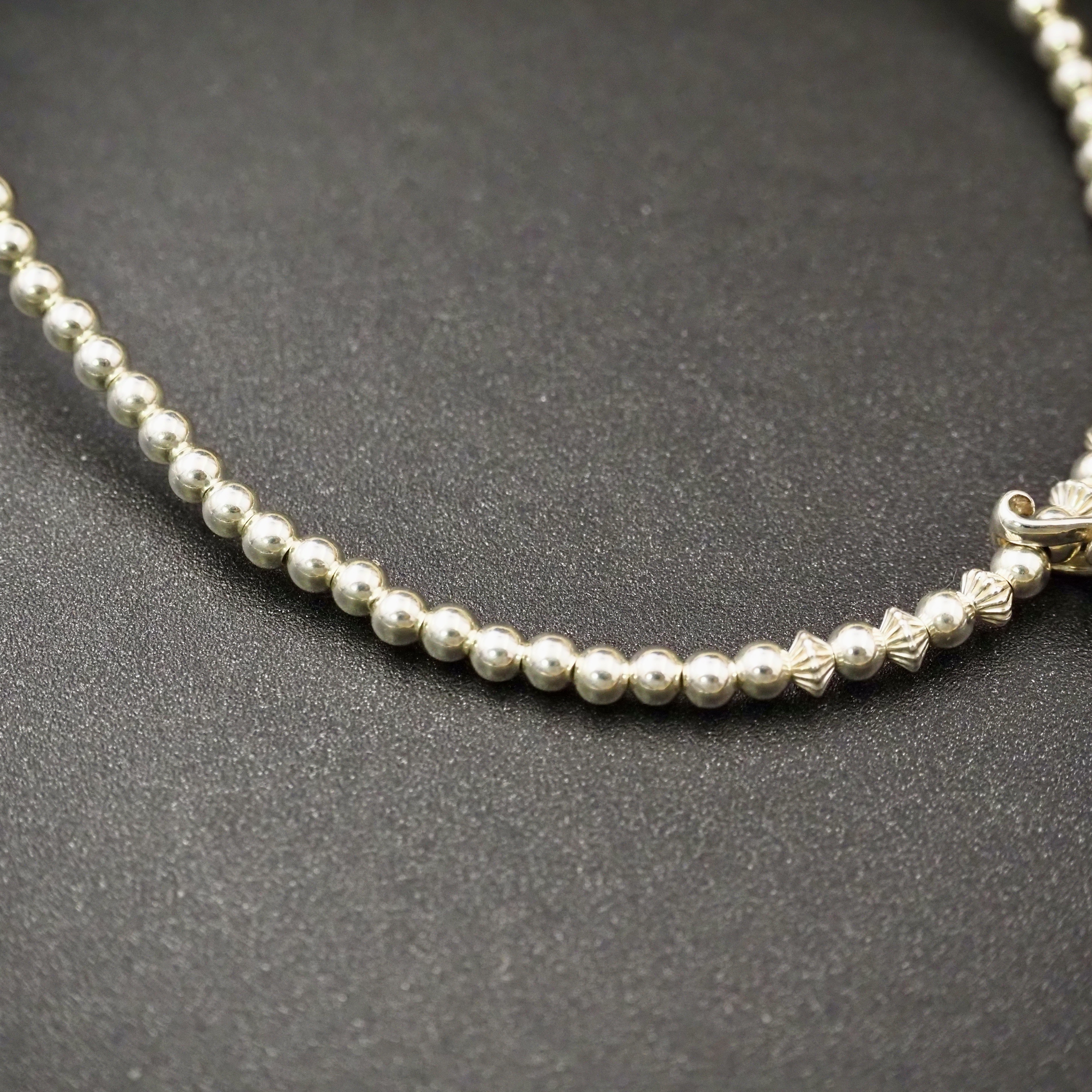 C2N-32 Fether & Turquoise シルバービーズネックレス　ハンドメイドアクセサリー　フェザー