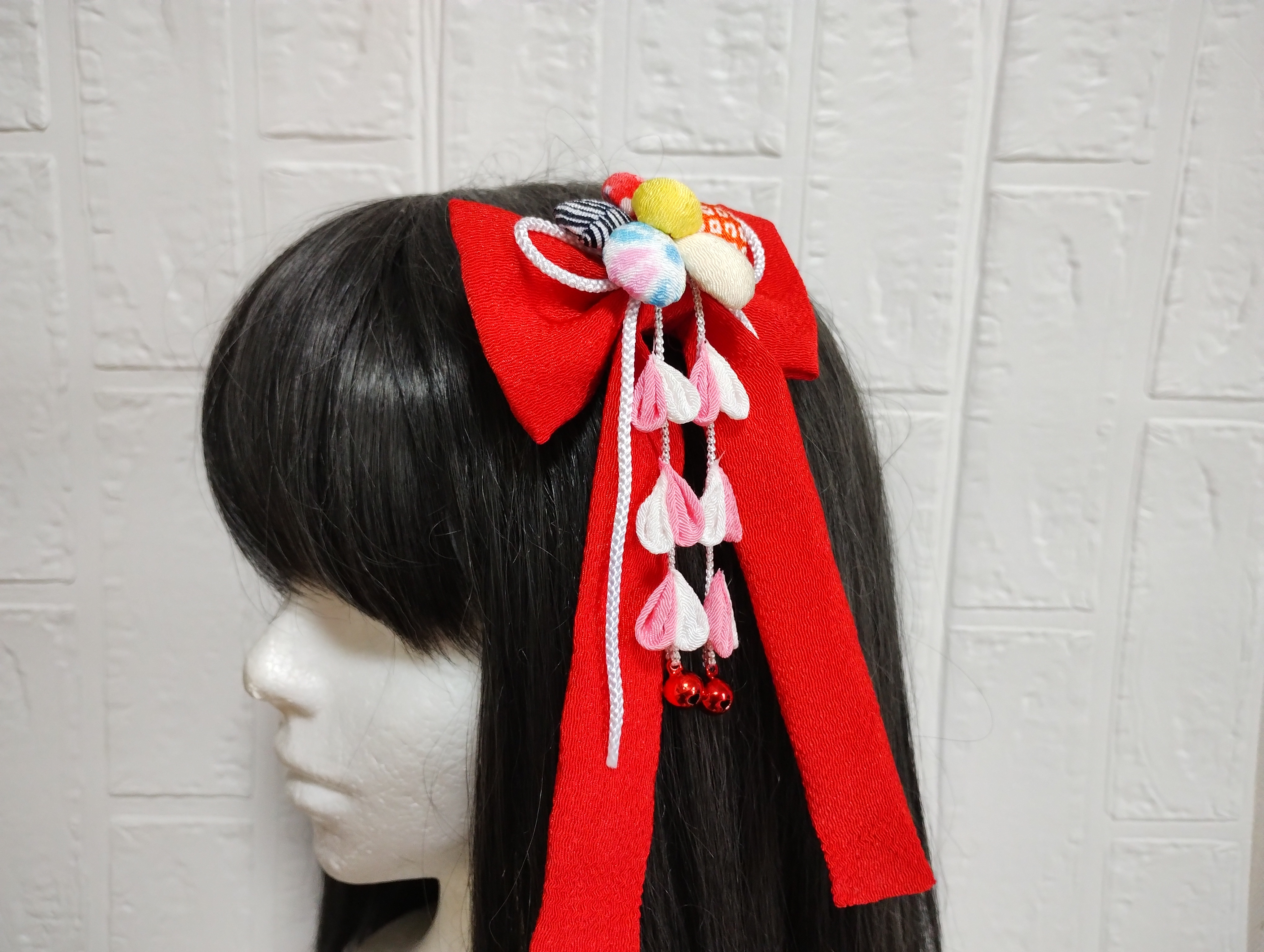 ツインテール髪飾り　ツインテールリボン　卒業式リボン　卒業式髪飾り　ハイカラさんリボン　成人式髪飾り　七五三髪飾り