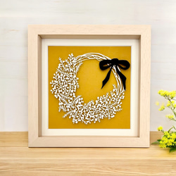 切り絵 ハンドメイド 額入り 額 植物 アート・写真