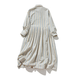 ★サンプルセール　1点のみ★3900円オフ★ワンピース　コットン100％ ベージュ＋青　 241008-2（A06） 7枚目の画像
