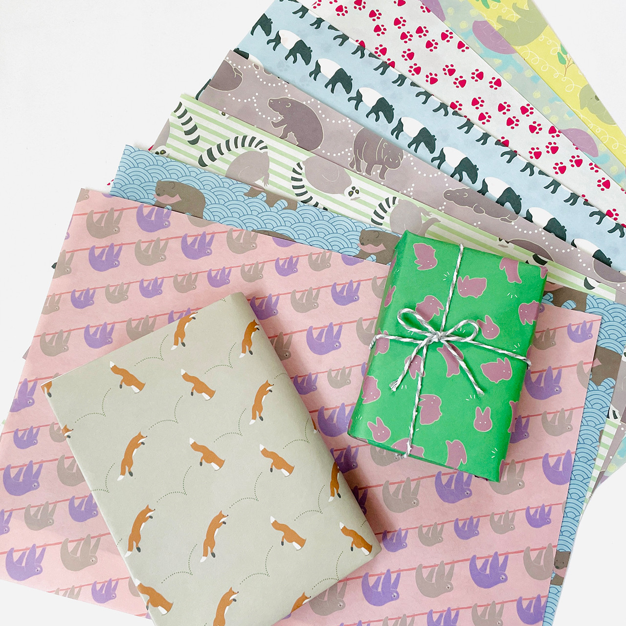 ⋮ A4 10枚セット ⋮ 10の動物のデザインペーパー 包装紙・ラッピング