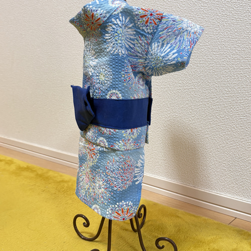 犬服 ハンドメイド浴衣 リップル生地 Sサイズ ⭐︎犬服⭐︎お花付き浴衣 女の子用 リップル しゃぼん玉 ピンク
