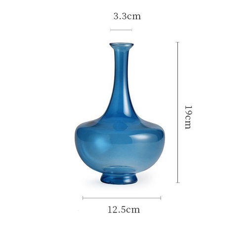 花瓶　水刺し　透明なブルー 花瓶 水刺し 透明なブルー 花瓶水刺し透明なブルー