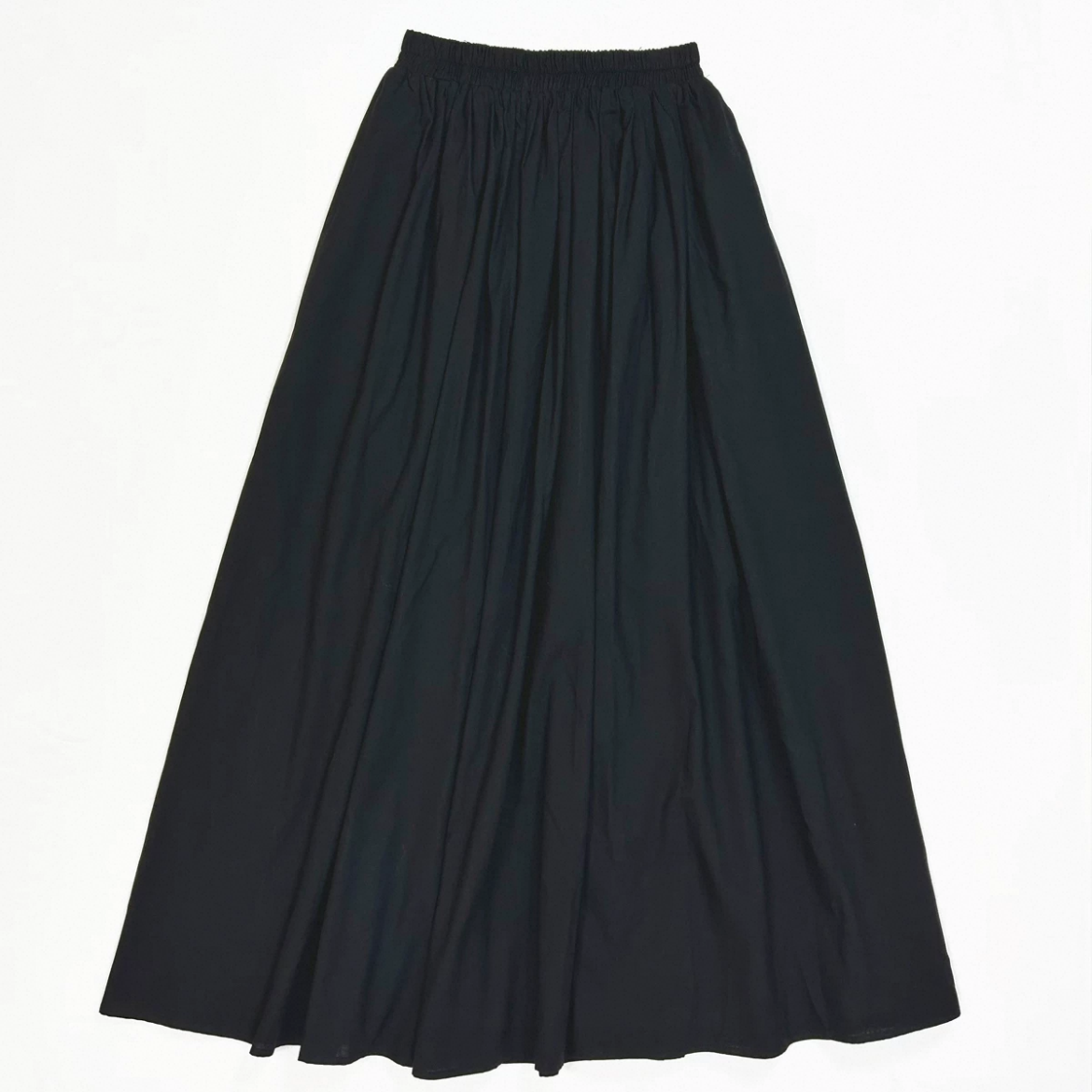 春夏スカート（ブラック）綿麻スカート 大人カジュアルスカート ロングスカート レディーススカート 春夏秋