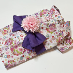 ☆新作犬服⭐︎ つまみ細工帯飾り付き 犬用着物 女の子用 桜