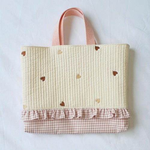 再販×3】ハートヌビフリルレッスンバッグ(ミニ) #イブル#入園入学