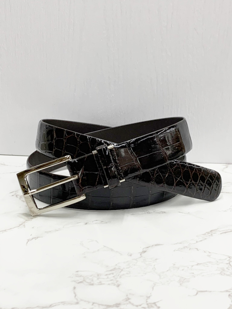 日本製　クロコダイル　LLサイズ　３５㎜巾　上質　ベルト　エキゾチックレザー