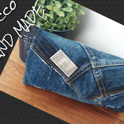 №703【DENIM✖️Leopard LongWallet】デニムリメイク長財布