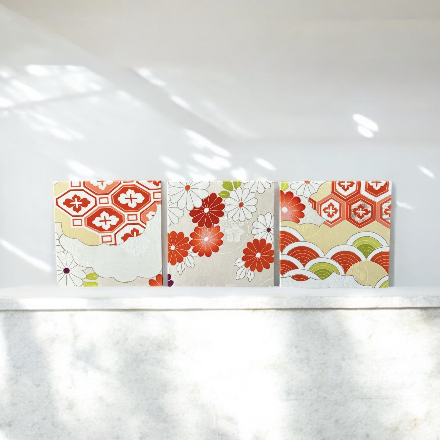 ◼︎031◼︎春 着物のファブリックパネル(3セット) サステティナブル 和モダン