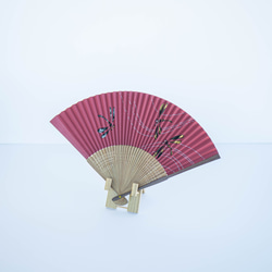 高島扇骨を用いた扇子　「トンボ～水色～」　蜻蛉柄(とんぼ柄)・水色 7枚目の画像