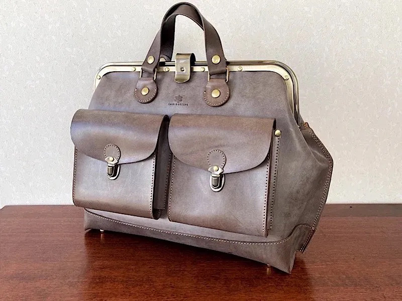 【受注製作（製作期間約3.5月）】純国産レザー『ロロマ』2wayがまぐちドクターズバッグ&リュック「Viaggio」L