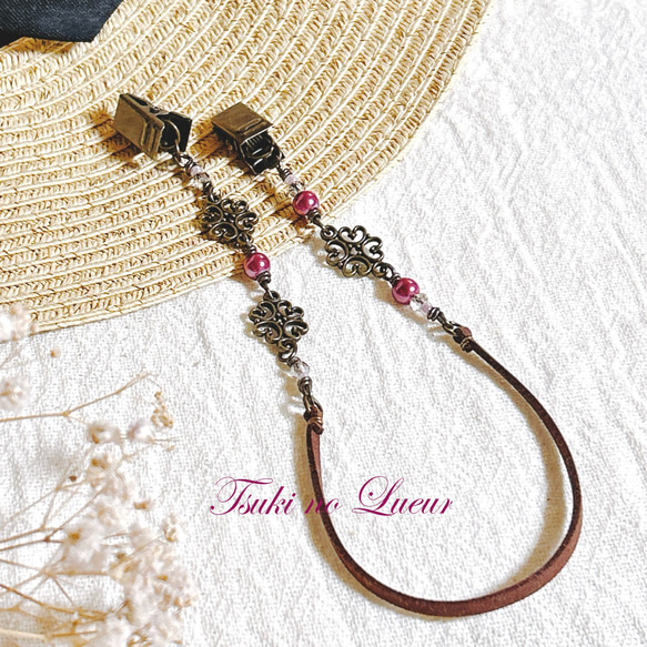 アンティーク調透かしフラワーチャームの帽子クリップ 6枚目の画像