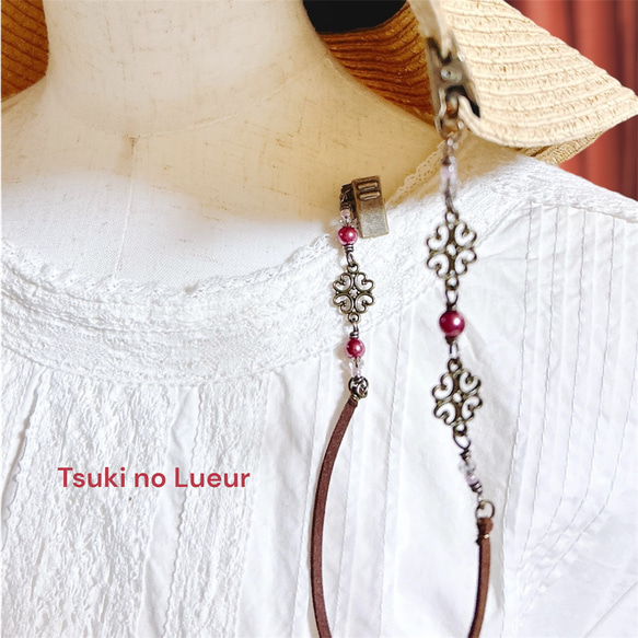 アンティーク調透かしフラワーチャームの帽子クリップ 8枚目の画像