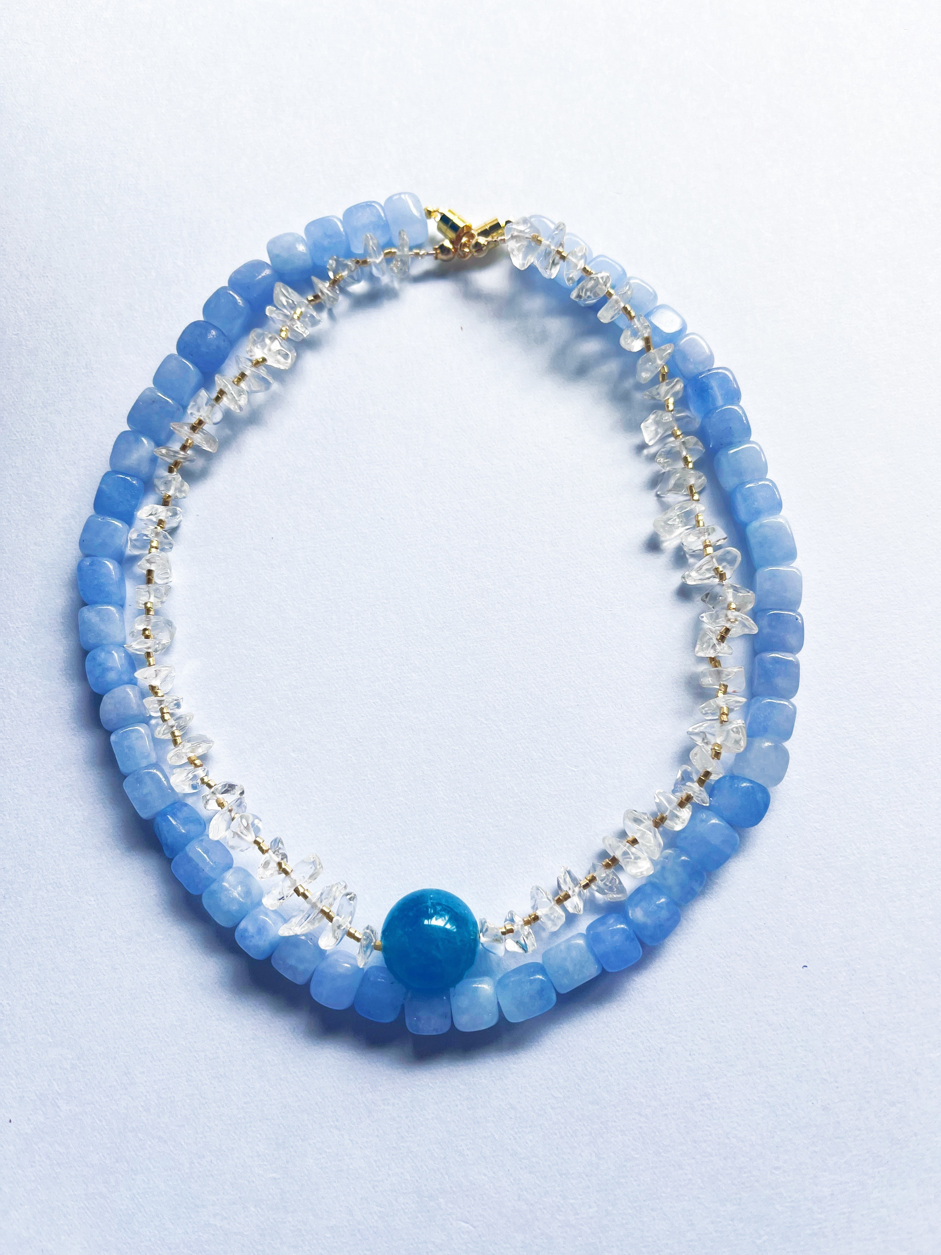 【一点物】✨ 多彩なスタイル | 925シルバー留め具付き天然石ネックレス ✨