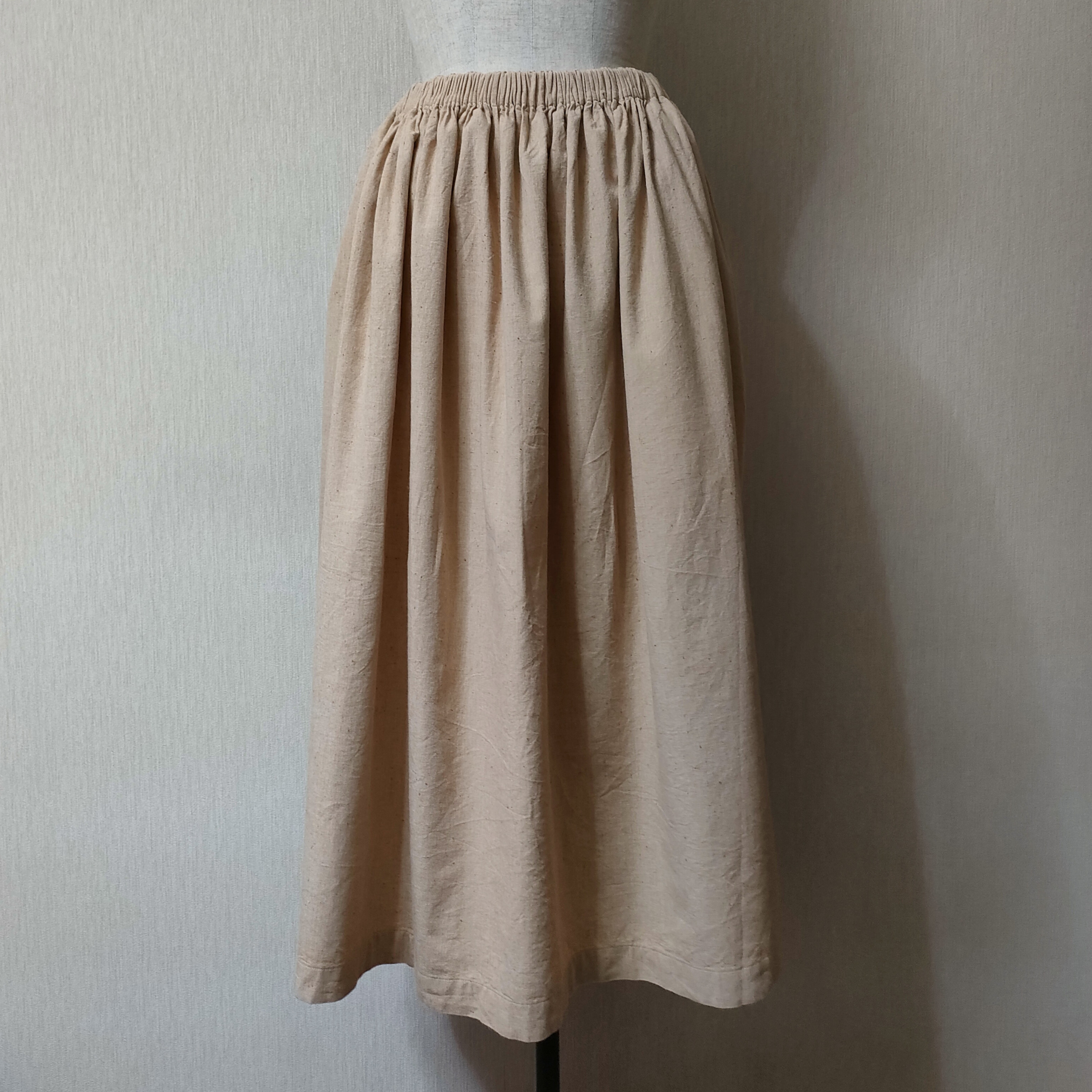 オーガニックコットン　ギャザースカート　定番シリーズ　縫糸オーガニックコットン