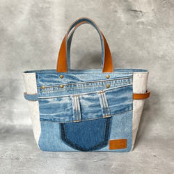 デニムリメイクバッグ＊Chez Denim シェデニム Sサイズ② トートバッグ