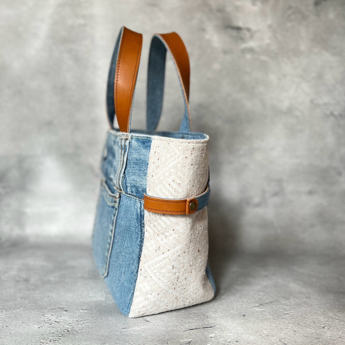 デニムリメイクバッグ＊Chez Denim シェデニム Sサイズ② トートバッグ