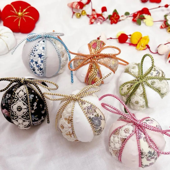 ハンドメイド手毬　お飾り 2個セット】手毬 手鞠 手まり お正月 ひな祭り 初節句 七五三 お祝い