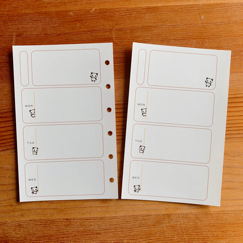 ミニ6】パンダのウィークリー・システム手帳リフィル/縦 手帳 emuco