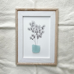 シーグラスアート❤︎「ホワイトフラワーツリー」Merci l'arbre 文字 シーグラスアート❤︎「ホワイトフラワーツリー」Merci l´arbre 文字