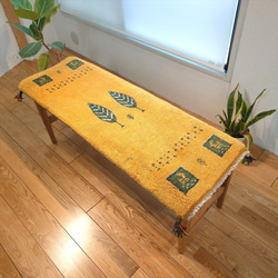 ペルシャ ギャッベ 玄関マット 58×90cm 希少な横柄 黄色 黄金色 ペルシャ ギャッベ 玄関マット 58×90cm 希少な横柄 黄色 黄金色