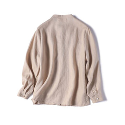 ★サンプルセール　1点のみ★3000円オフ★程よく「上品」なフレンチリネン　シャツブラウス　　210902-5（A08） 5枚目の画像