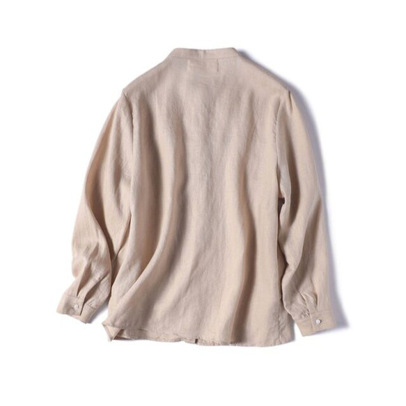 ★サンプルセール　1点のみ★3000円オフ★程よく「上品」なフレンチリネン　シャツブラウス　　210902-5（A08） 5枚目の画像