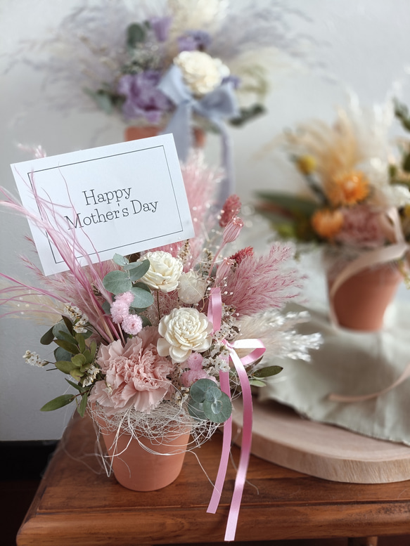 ポポラスと小花のリース * * * 母の日 ラッピング無料 春 プレゼント ポポラスと小花のリース * * * 母の日 ラッピング無料 春 プレゼント