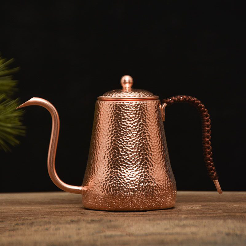 純銅 コーヒードリップポット 500ml 細口 ポット コーヒーケトル ハンドメイド プレゼント キャンプ TQ133