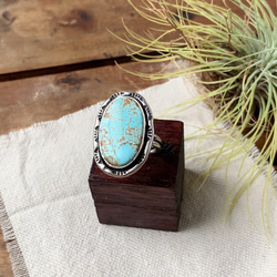 空の記憶|ナチュラルナンバーエイトターコイズのリング 15号|Silver950 2枚目の画像