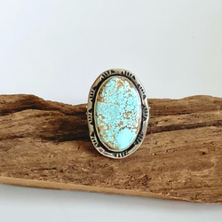 空の記憶|ナチュラルナンバーエイトターコイズのリング 15号|Silver950 8枚目の画像