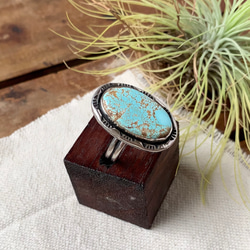 空の記憶|ナチュラルナンバーエイトターコイズのリング 15号|Silver950 4枚目の画像