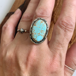 空の記憶|ナチュラルナンバーエイトターコイズのリング 15号|Silver950 7枚目の画像