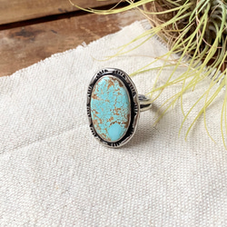 空の記憶|ナチュラルナンバーエイトターコイズのリング 15号|Silver950 9枚目の画像