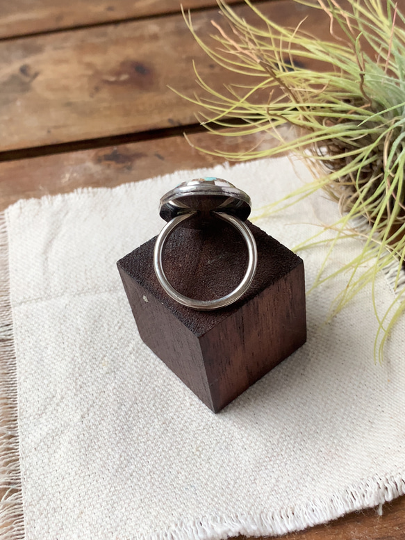 空の記憶|ナチュラルナンバーエイトターコイズのリング 15号|Silver950 5枚目の画像