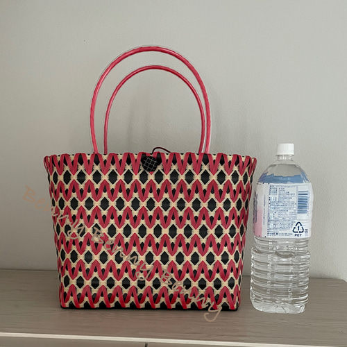 プラカゴ インディゴ&ライトブラウン 2XL浅め マチ17cm 収納大