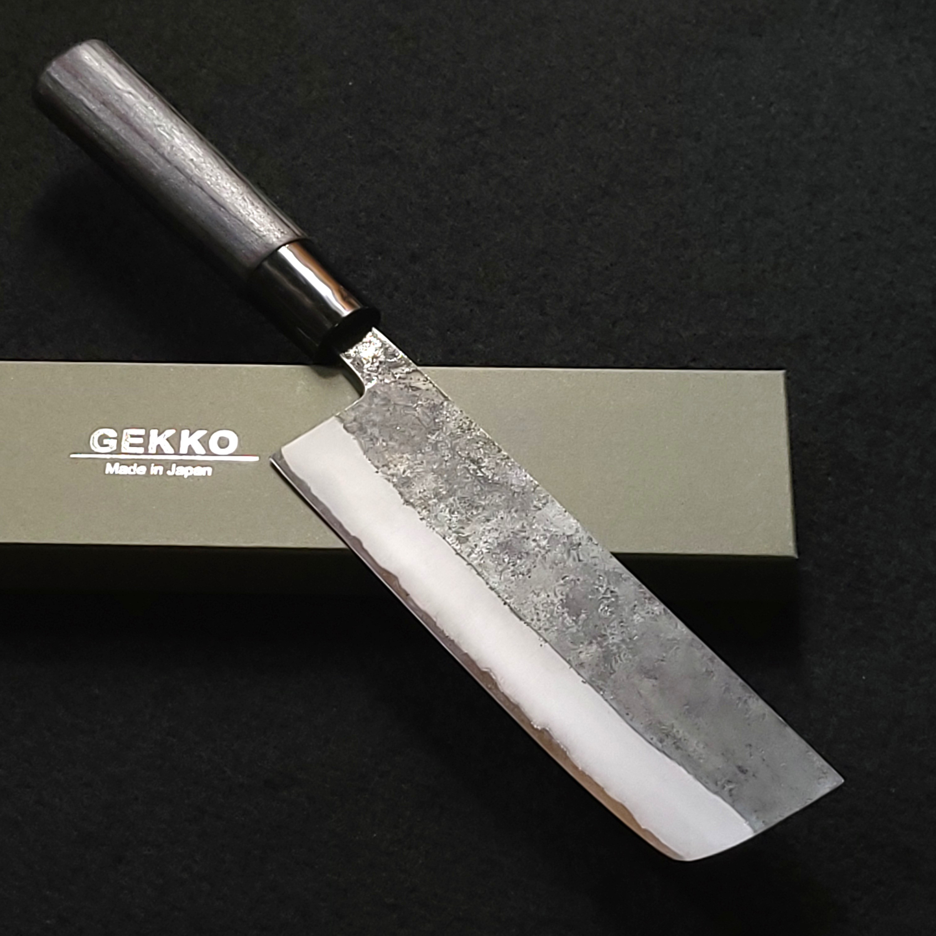 青紙２号クラッド　黒打　菜切型万能包丁160㎜　焼柄　G1635