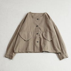 【受注製作】シンプルな薄手ジャケット.綿ブラウス.トップス.コットン 2枚目の画像
