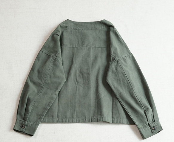 【受注製作】シンプルな薄手ジャケット.綿ブラウス.トップス.コットン 17枚目の画像
